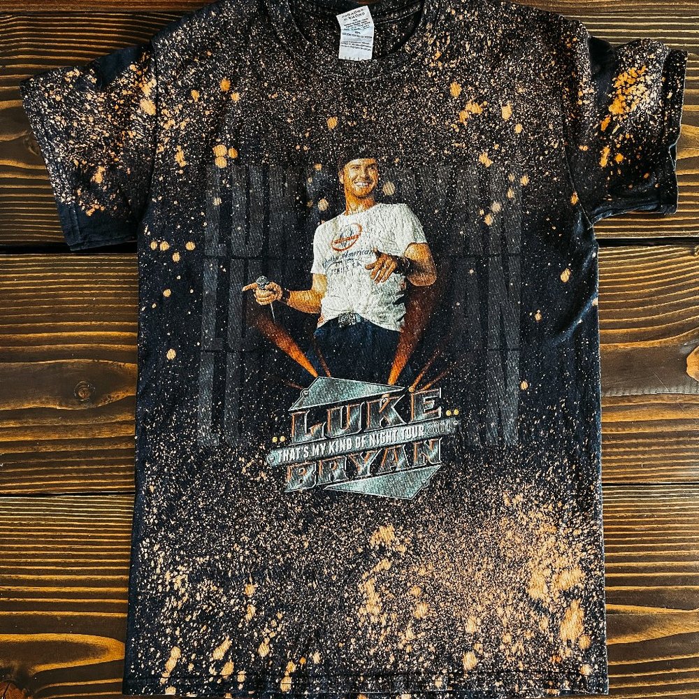 LUKE BRYAN BAND T-SHIRT ACID-WASHED SZ S ADULT